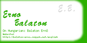 erno balaton business card